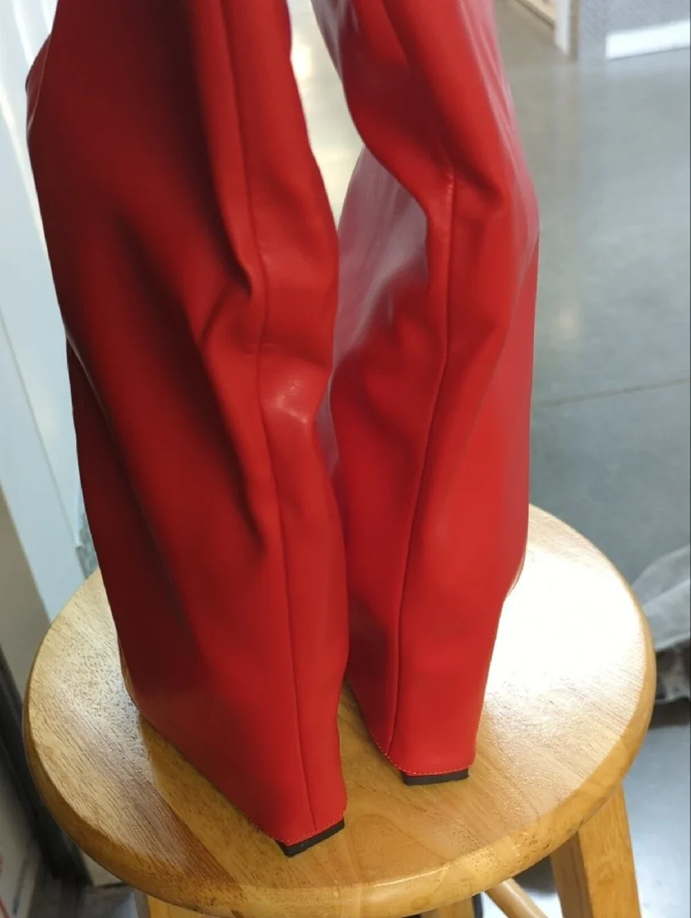 Red Knee-High Slouch Boot - Women's Fashion Boot